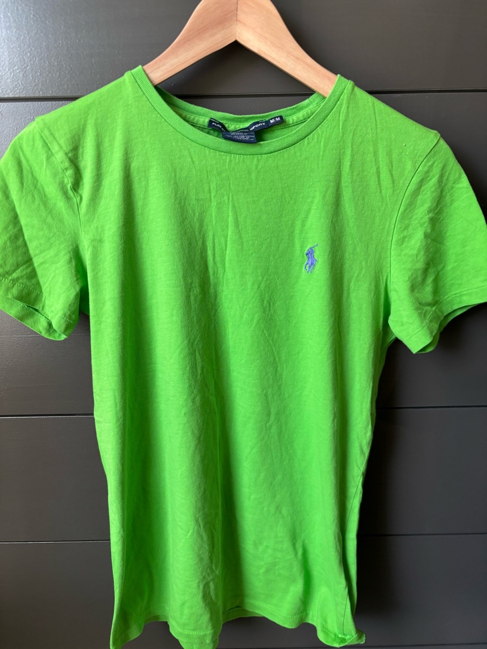 Polo Ralph Lauren Green Crewneck Tee with Blue Pony Youth Medium